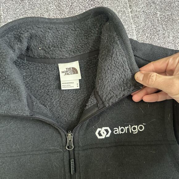 NWT Men's The North Face Black Heather Sweater Fleece Zip Up Vest Jacket Sz M - Picture 2 of 3